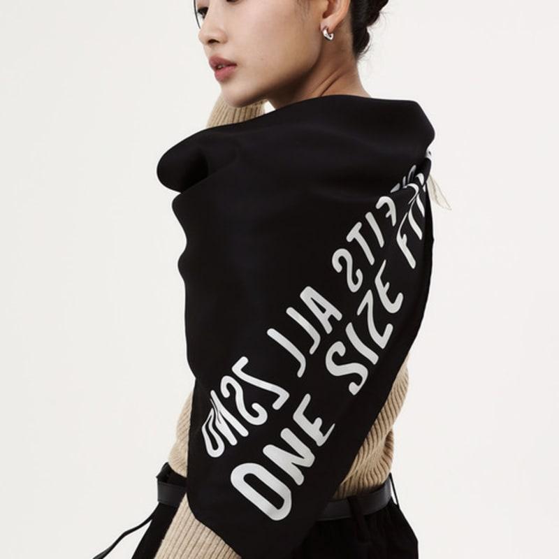 ONSZ Black and White Split Logo Silk Scarf