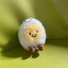 Crafted Boiled Beautifully Egg Plush Toy Colorful Smiling Face Keychain Everyone For