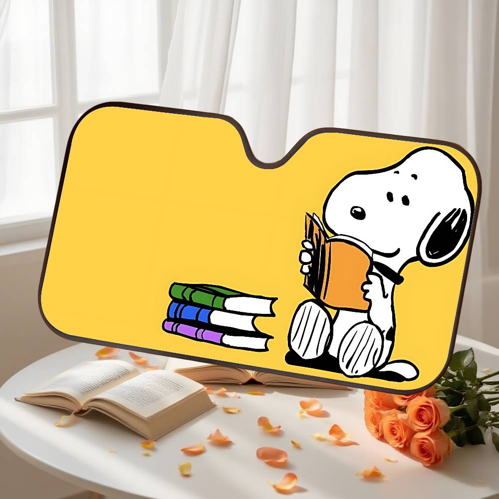 Cartoon S-Snoopy Sleep Peanuts Car Sunshade Curtains Windshield Car Windscreen Cover Sun Shade Auto Visor Car Accessories