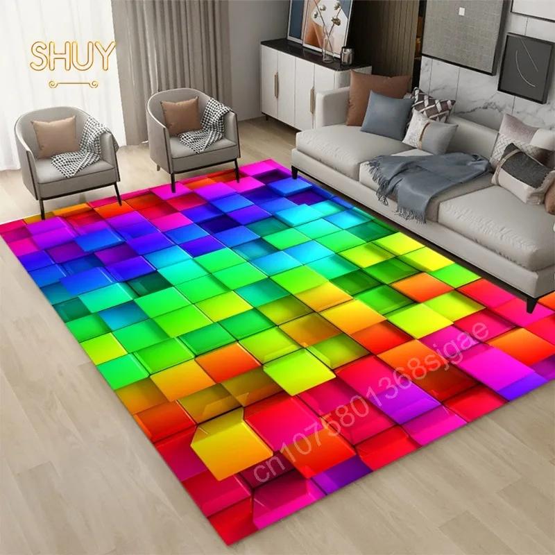 3D LED gaismas ilūzijas paklājs viesistabai