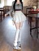 Women's Ballet-Style Puffy Midi Skirt: Elastic Waist, A-Line Flower Bud Design, Pleated Short Skirt Pants