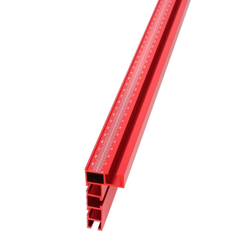 Gard cu ecartament de unghi 75 Tip Mitra T-Track Gard cu profil din aluminiu Gard cu oglinda pentru prelucrarea lemnului cu scara pentru masa de router