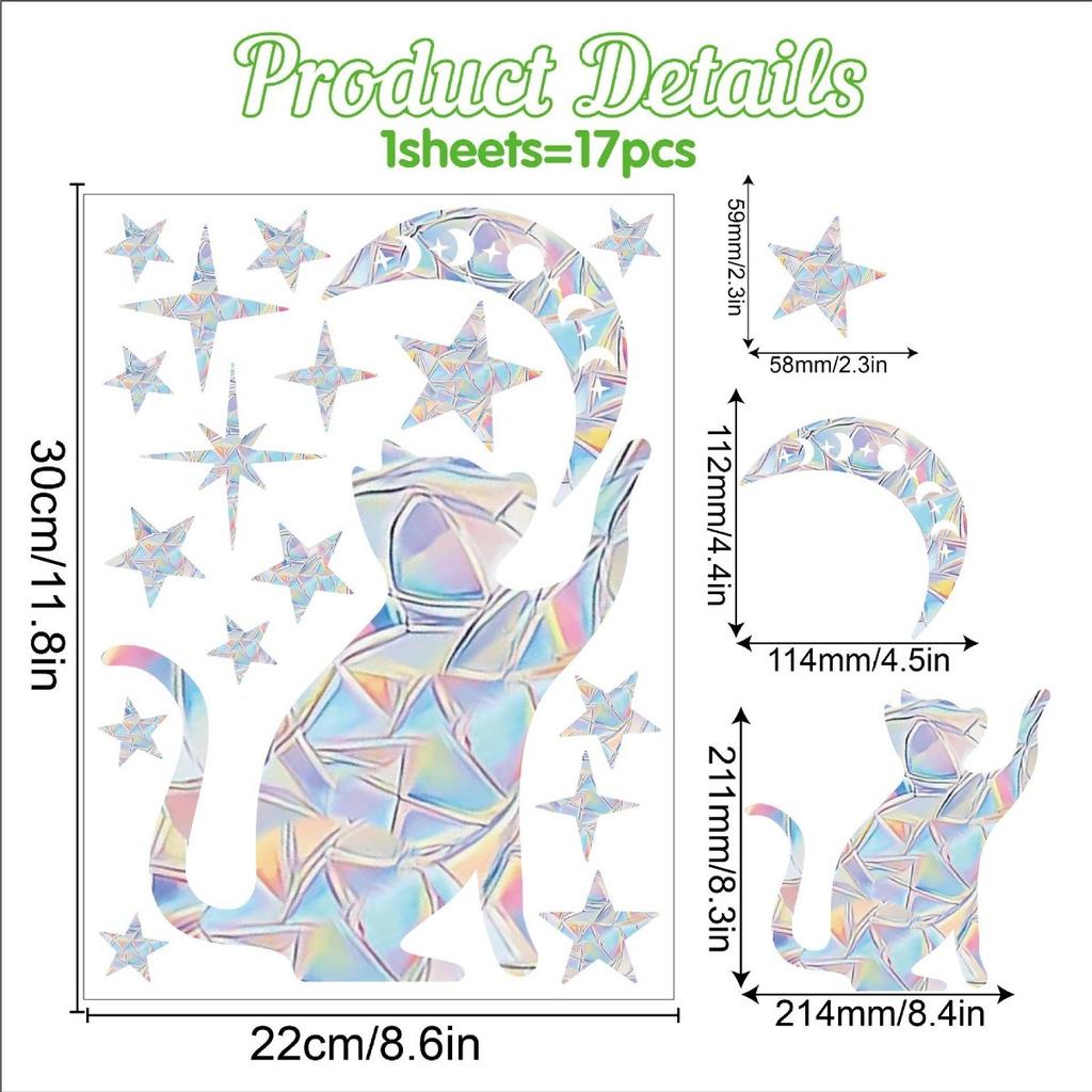 Christmas Windows Rainbow Prism Stickers Rainbow Film for Window Glass Clings Static Removable Suncatcher Decal Sticker
