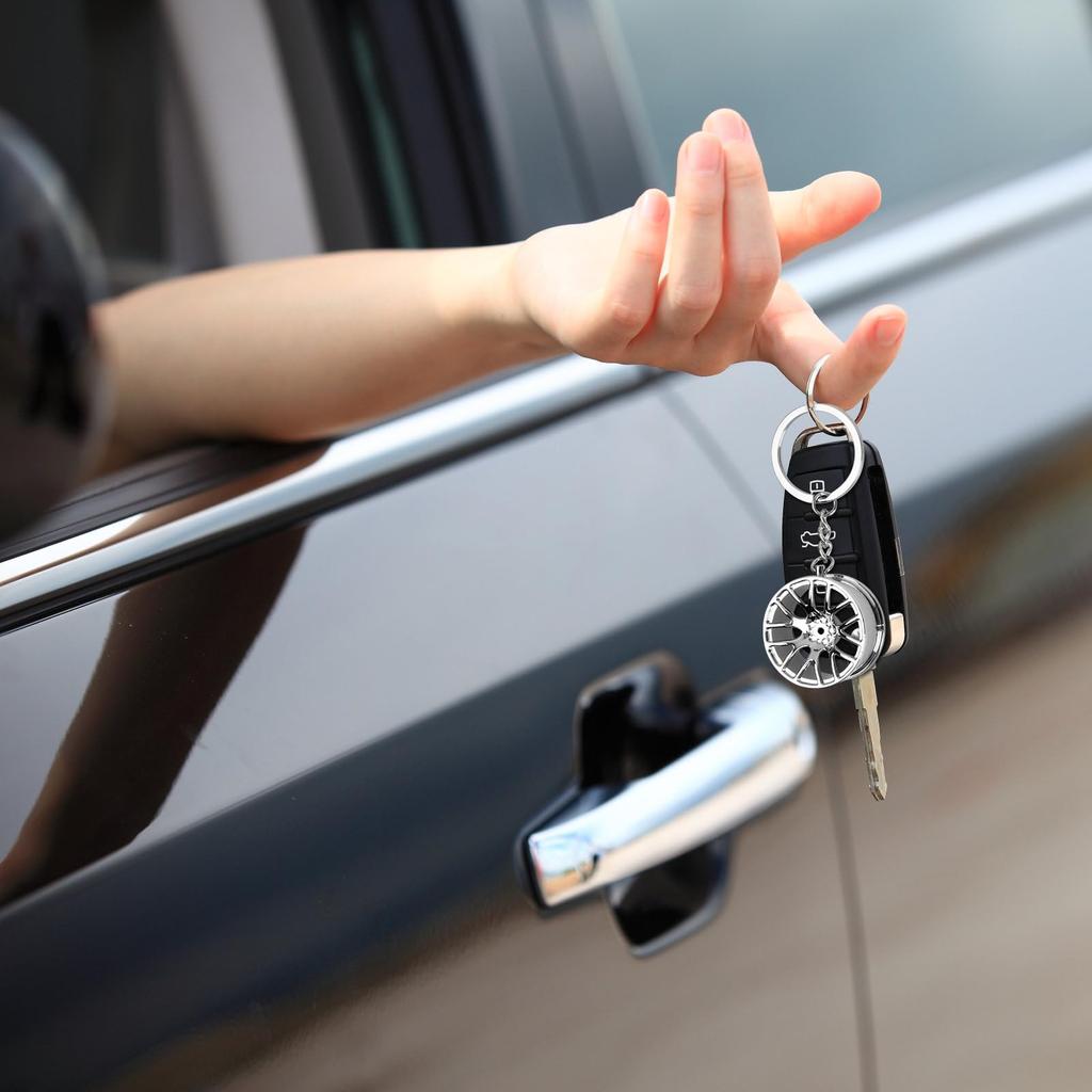 [Hnonoxy] 5pcs Turbo Key Chain Auto Parts Metal Key Chain Set Car Parts Model