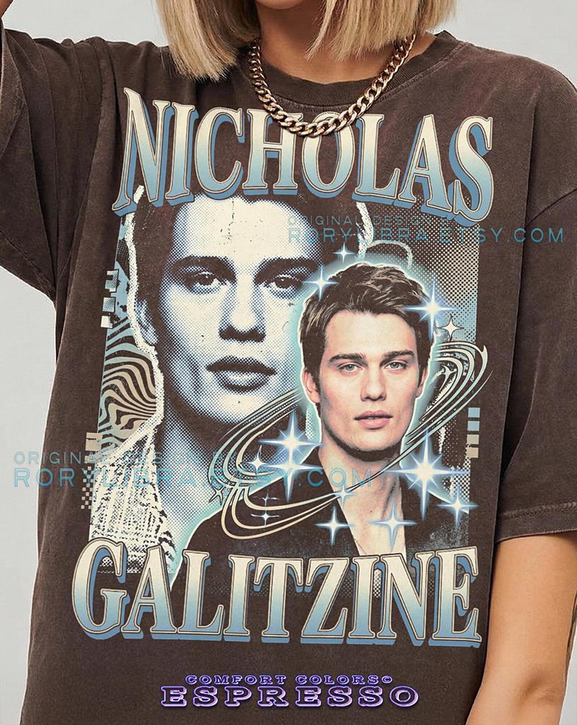 Nicholas Galitzine Actor Heartthrob Celebrity Graphic Comfort Colors® TShirt and kids tshirt, British Star Pop Culture Merch Vintage Tee