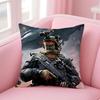 Hot Shooter Game D-Delta Force Cushion Cover Pillowcase Short Plush Invisible Zipper Room Sofa Cushion Cover