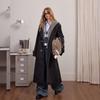 unifree Faux Two-Piece Wool Coat with Knitted Hood