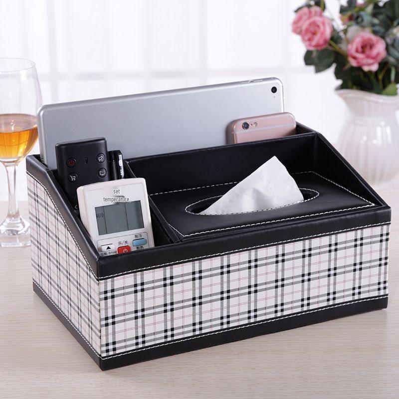 Multi-functional Tissue Box with Remote Control Storage for Living Room