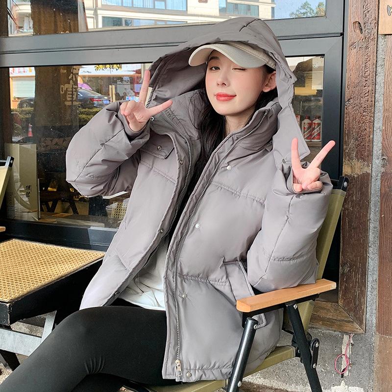 Loose Bread Clothes Casual Short Down Cotton Clothes Female Couples Thickened Niche Design Thickened Cotton Clothes Jacket