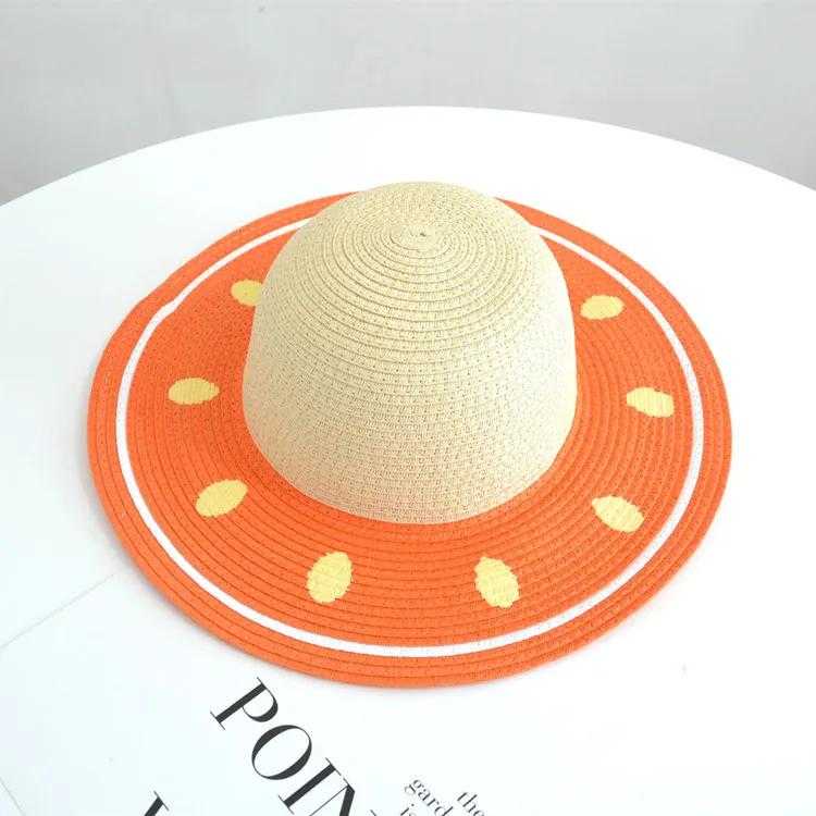 Parent Child Matching Watermelon Straw Hat Summer Wide Brim Sun Protection Beach Hat for Women Kids