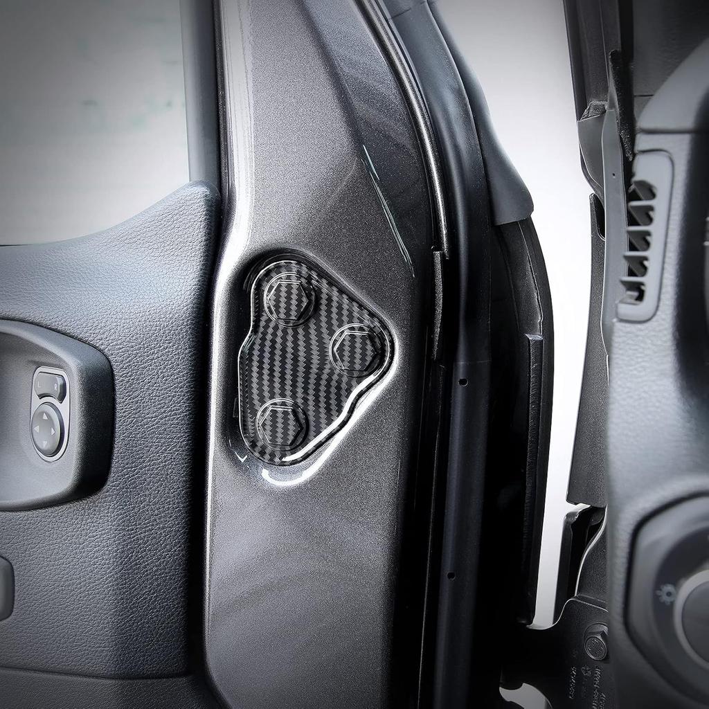 2PCS Door Screw Protector Cover Trim for 2018-2023 Jeep Wrangler JL JLU, for 2020-2023 Jeep Gladiator JT (Carbon Fiber Look)