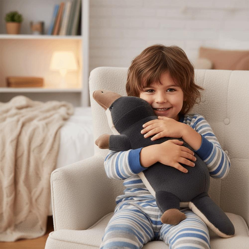 Grey Color Platypus Plush Toy High Quality Stuffed Animal Toy Cute Design Lying Plush Toy  Kids Toy