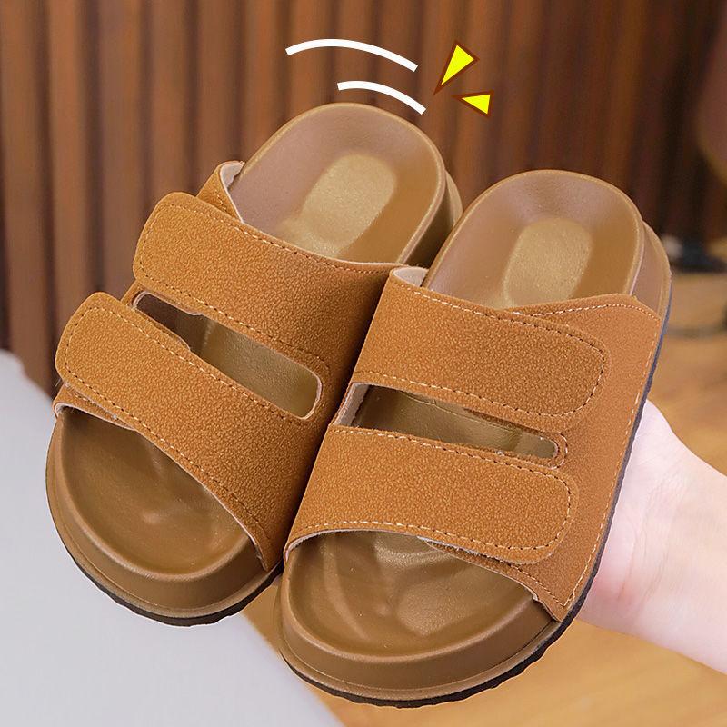 

New Summer Kids Beach Cork Sandals for Girls Boys Children Outdoor Casual Solid Color Non-slip Flat with Cute Slide Shoe Simple 26-27