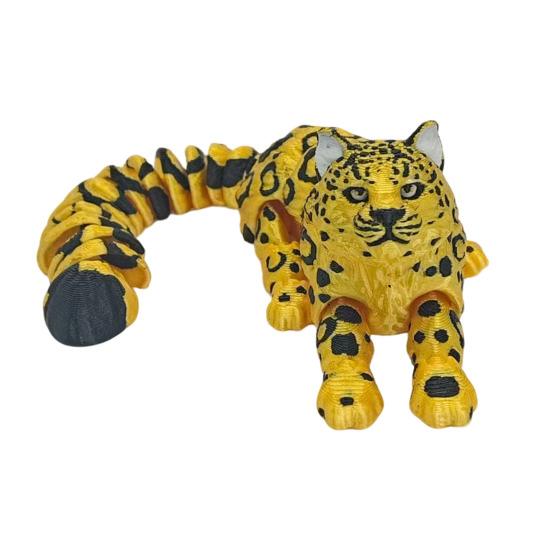 3D Printed Snow Leopard Figurine Figure Stress Relief Movable Joints Leopard Wild Animal Fidget Toy Home