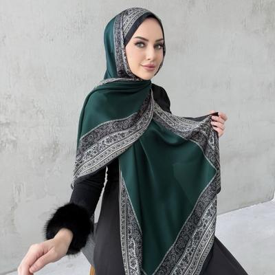 Soft Chiffon Ethnic Style Scarf Print Thin Islamic Turban 70*170cm Long Wraps Shawl Female