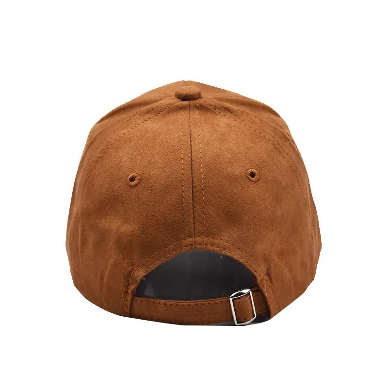 Neue Großhandel Wildleder Baseballkappe Herbst Winter für Männer Frauen Winter Einfarbig Street Hut Unisex Verstellbar Lässig Schlichte Gorra Kappen