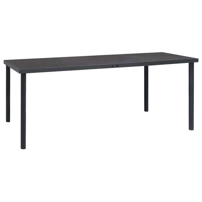 VidaXL Table à dîner d'extérieur Anthracite 190x90x74 cm Acier