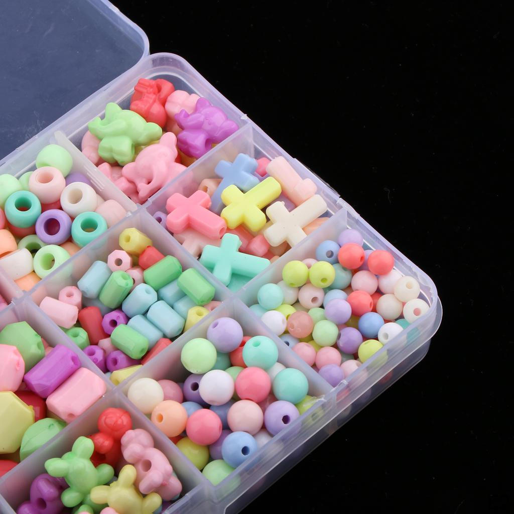 420Pcs Assorted Shape Jewelry Beads Set Accessories Toys Making Bracelet Necklace