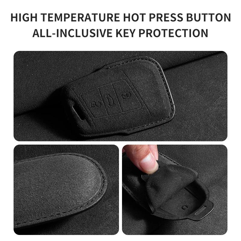 Suede Car Key Case Cover Fob Keychain for VW Volkswagen Golf 7 MK7 Tiguan MK2 for Ateca Leon FR Ibiza Skoda Octavia Kodiaq