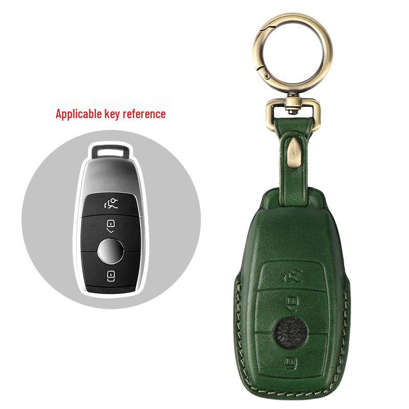 Genuine Leather Handmade Smart Car Key Case for Mercedes - Full Cover