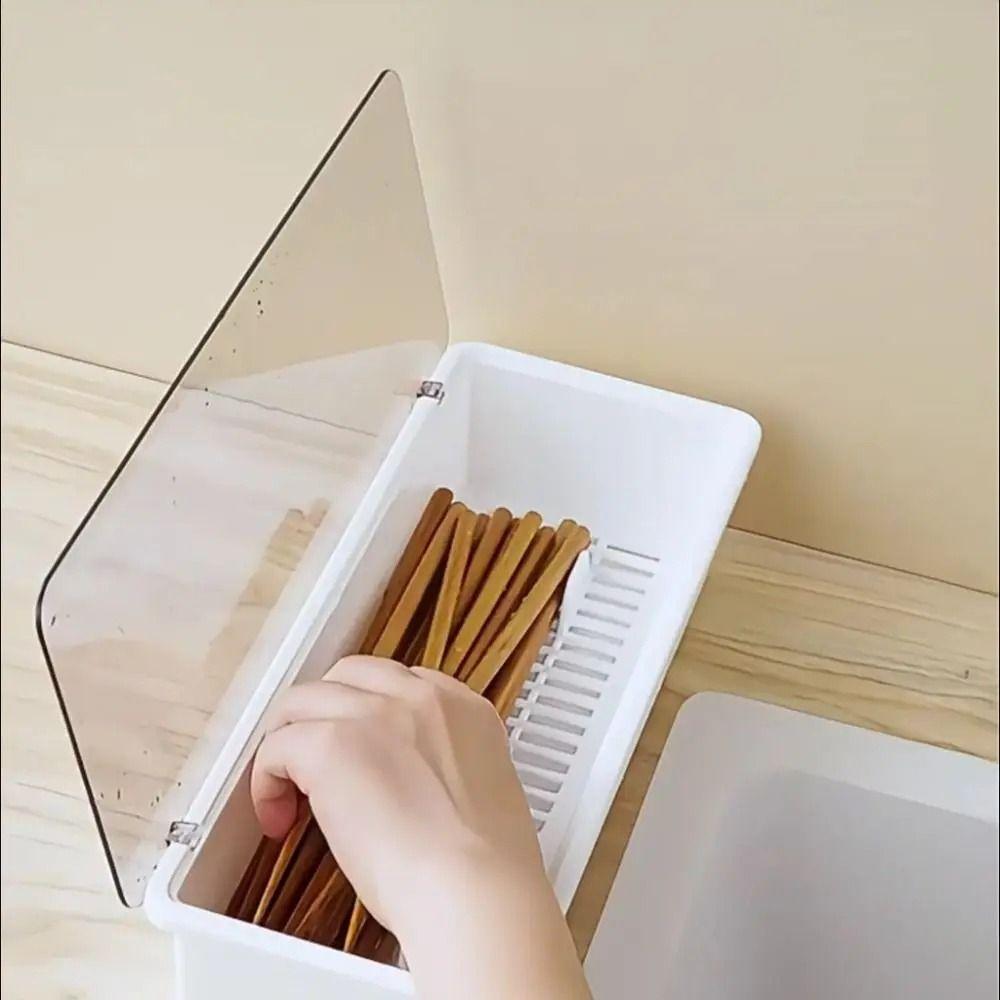 Plastic Utensils Drawer Organizer Drainage Cutlery Storage Box Chopstick Box  Utensil Holder