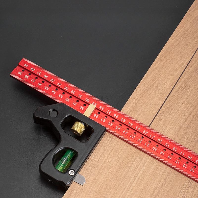 Gauges Heavy Duty High-precision Woodworking Stainless Steel Multifunction Combined Angle Ruler 30/40cm Long Movable Angle Ruler