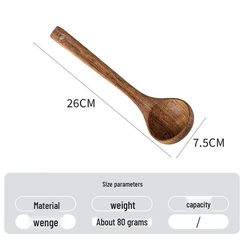 Abay Wooden Wok Spatula & 2 Straight Ladles Set