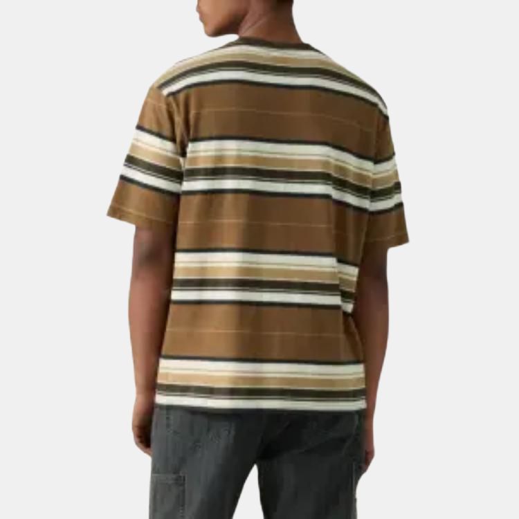 Levis Bequemes Vielseitiges Gestreiftes Klassisches Rundhals Locker Kurzarm T-Shirt Herren Tops A5850-0019