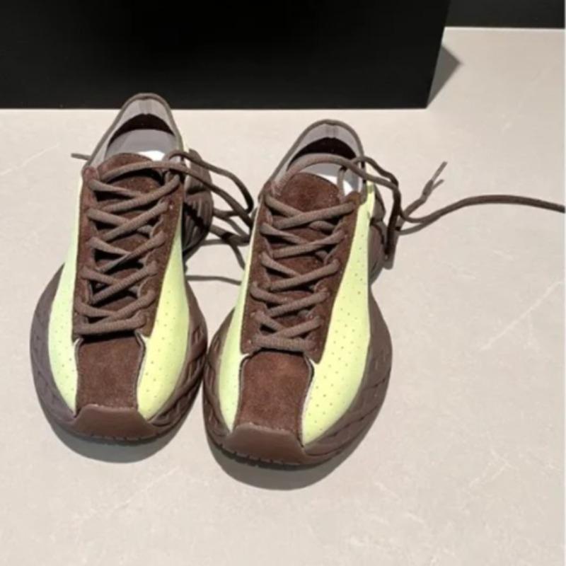 

Fashion Sneakers Autumn New Round Toe Deep Mouth Colorblock Breathable Hole Front Lace-up Platform Non-Slip Low-Top Single 35