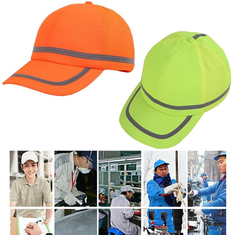 Baseball Cap Wide Brim Fluorescent Safety Hat Bright Color Adjustable Size Wide Brim Prevent Sunburn