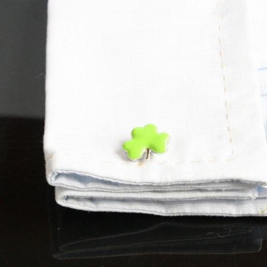 Kamakura Warsztat Spinek do Mankietów Spinki do Mankietów Koniczynka Shamrock cf268