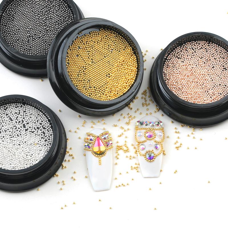

Бусины для дизайна ногтей Nibiru Du 3g, мини-бусины для ногтей из нержавеющей стали, маленькие, с микро-икрой, 3D украшения