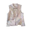 Vest Jacquard High-end Retro Embroidery Small Crew Neck Button Top Cardigan Vest