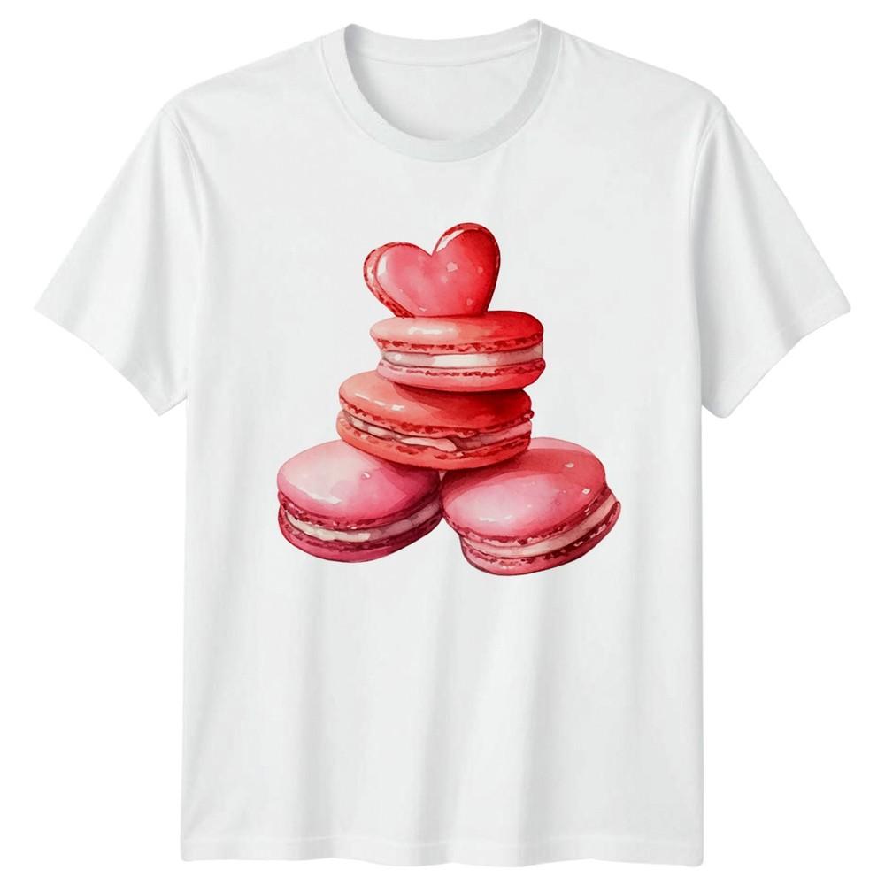 Macarons Heart Dessert Unisexs TShirt Unisexs Tee Graphic Unisex Top S
