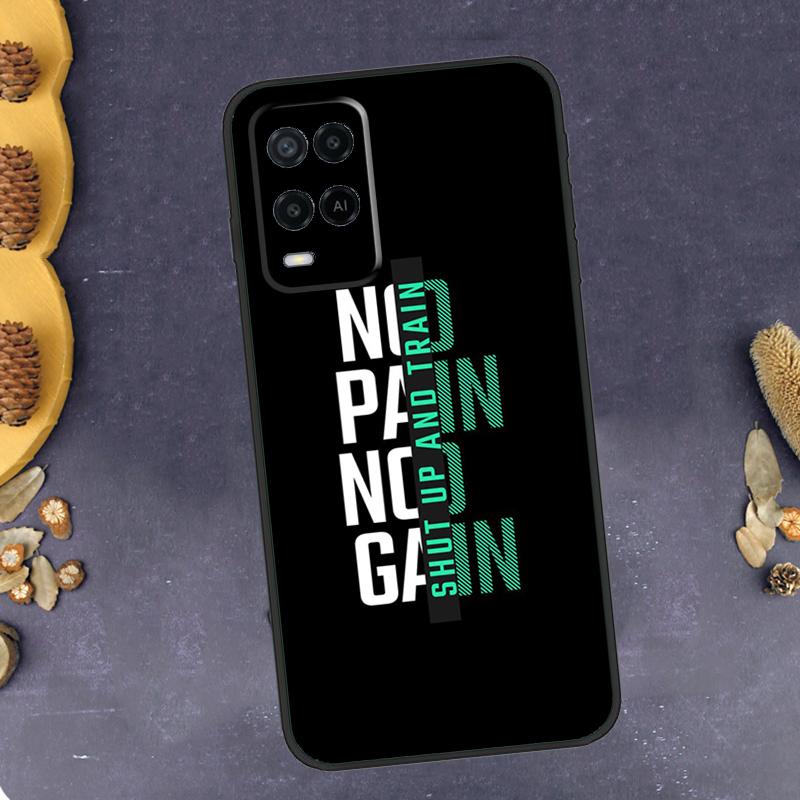 Bez bólu nie ma zysków Etui na telefon Siłownia Fitness Dla Oppo A40 A60 A80 A78 A98 A18 A38 A58 A74 A94 A54 A16 A76 A96 A15 A17 A77 A57S