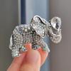 Broches Animaux Éléphants en Cristal Strass Mode Pour Femmes Manteau Bijoux Accessoires Cadeaux