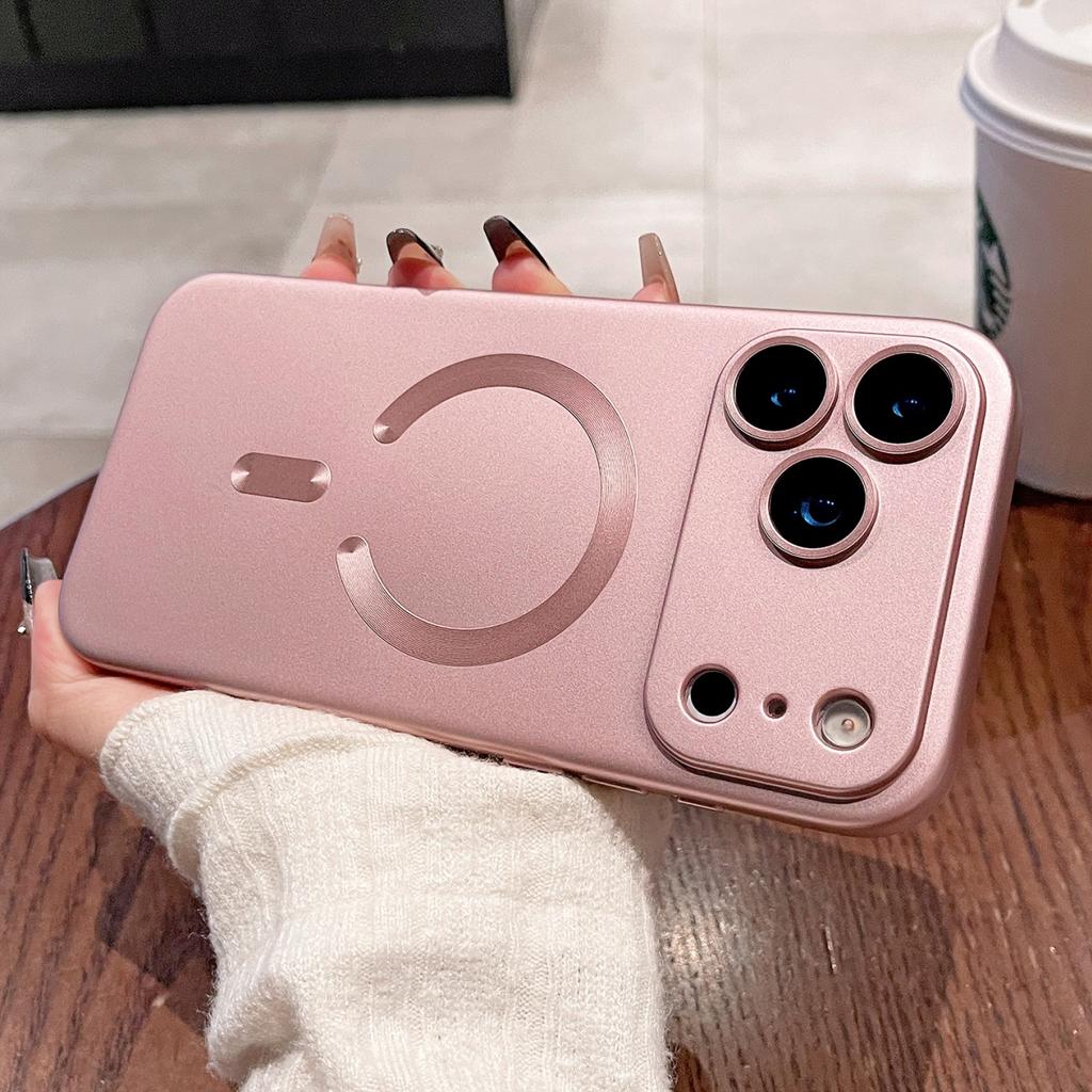 Metallic Paint Magnetic Magsafe Soft Case For iPhone 17 Air 16 E 15 14 Plus 13 12 11 Pro Max Wireless Charge Lens Protect Cover