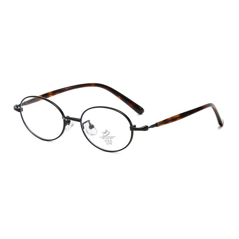 Literary And Retro, Oval Small Frame Glasses Frame, Plain Wind Anti-Blue Light Glasses Frame 00236