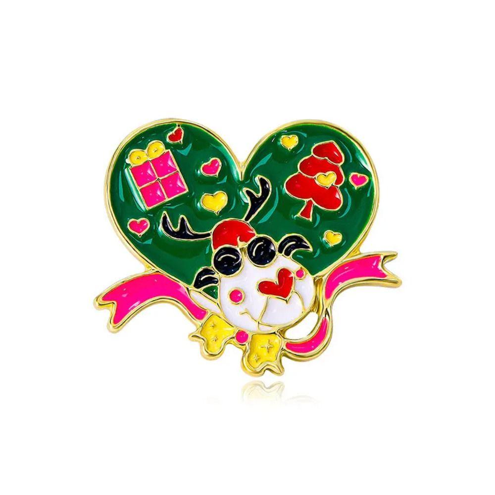 Elk Enamel Pins Cartoon Christmas Badges Pins Wholesale Xmas Brooch  Women