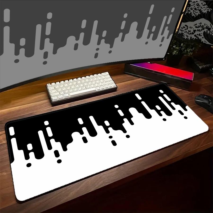 XXL Gaming Mats Black Whtie Line Mousepad Anime Mouse Pad Gamer Keyboard Rugs Desk PC Gaming Computer Table Desk Mat