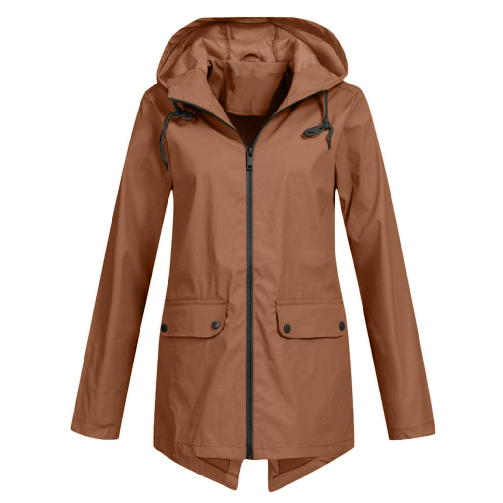 Windjacke mit Reißverschluss, Kapuze, leicht, Outdoor, winddicht, dünne Outdoorjacke für Damen