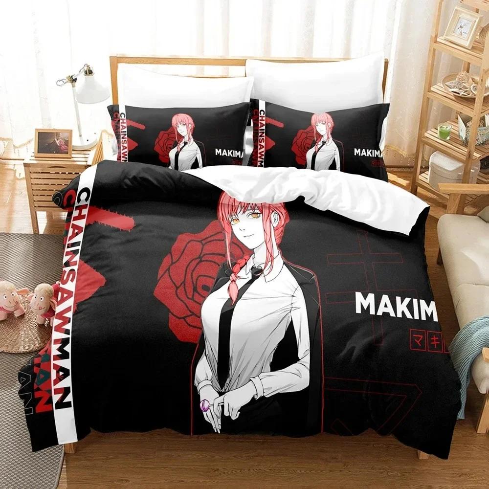 3D Print Anime Chainsaw Man Printed Bed Set Duvet Cover Pillowcase Bedding Set Bed Linen Sheet Quilt Cover Full Queen King Size