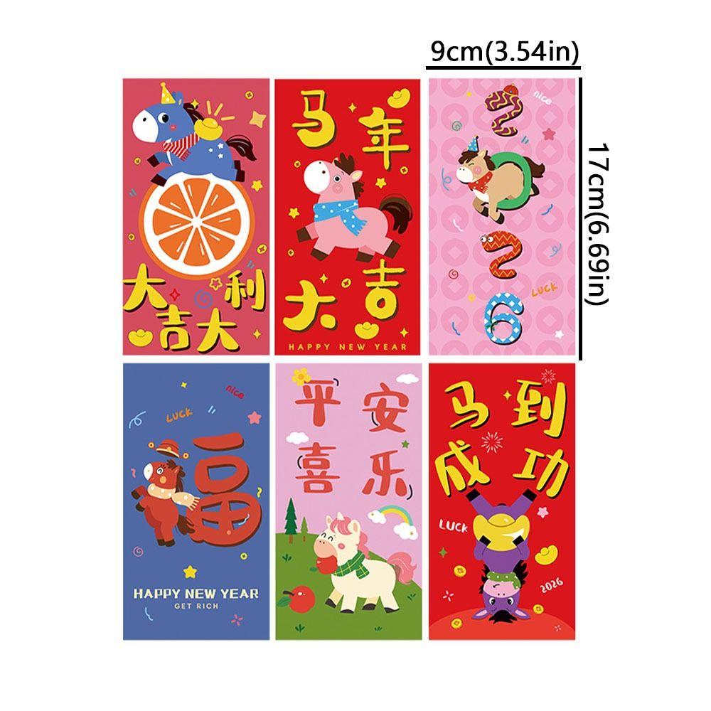 Traditional 2026 New Year Money Envelope Carton Lucky Red Pockets  Chinese New Year