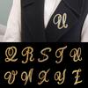 [HS]1Pc Fashion Rhinestone 26 English Letters Pin Golden Color Brooch Women Personality Clothing Accessory Trendy Gift