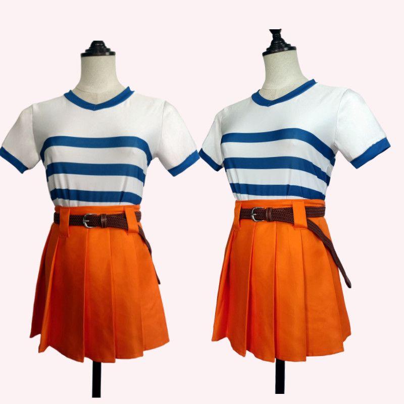 Anime Nami Cosplay Costume Anime Halloween COS Japanese Uniform Outfits Role Play Novelty Women Dress Up Carnival Nami Dress