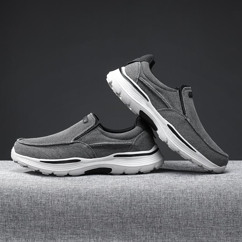 Весенне-летняя тканевая обувь повседневная ленивая обувь новая на мягкой подошве холщовая большого размера 39 черный серый