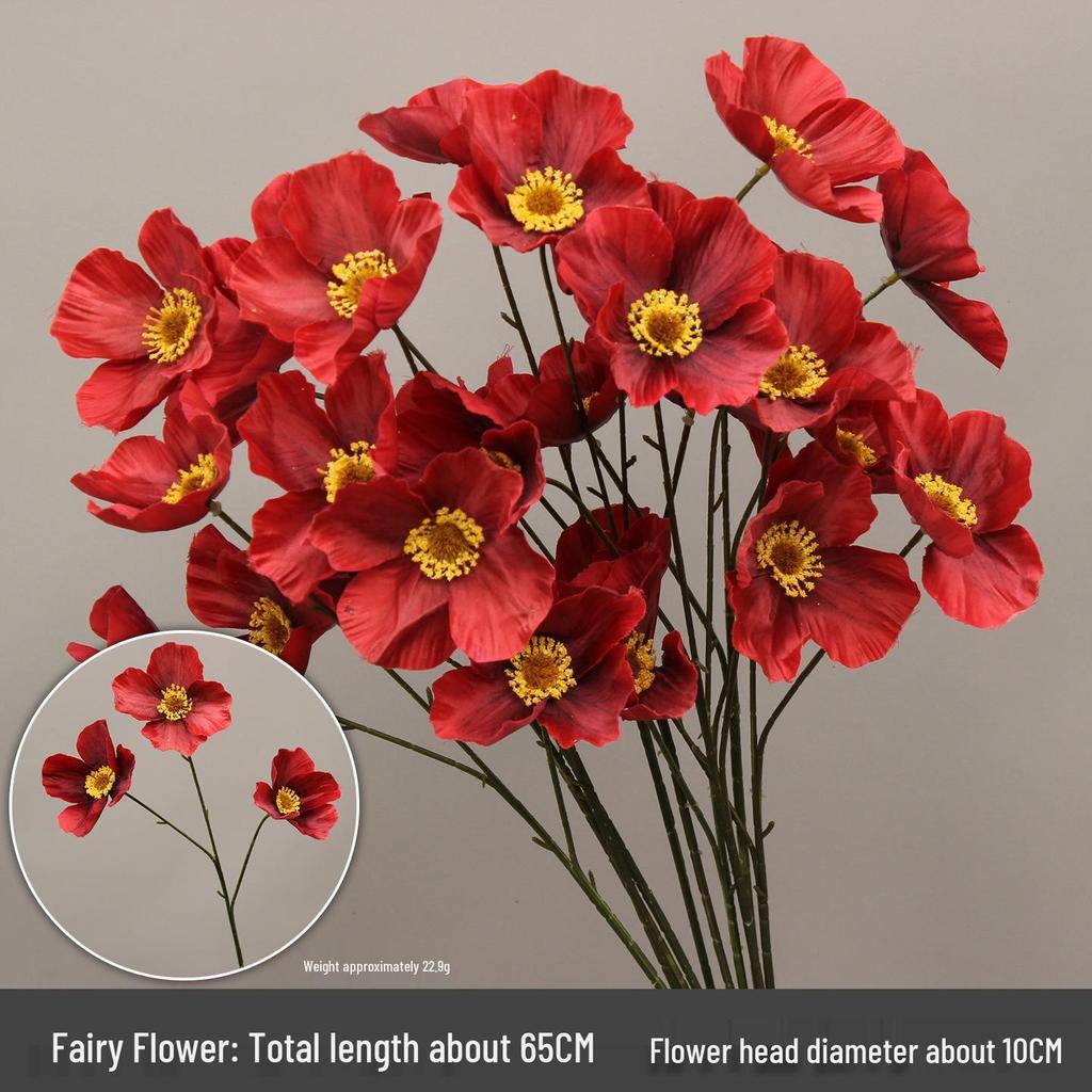 10-Piece Burgundy Floral Décor Set: Red-Toned Artificial Flowers, Mat, Aisle Runner, Wedding Decoration