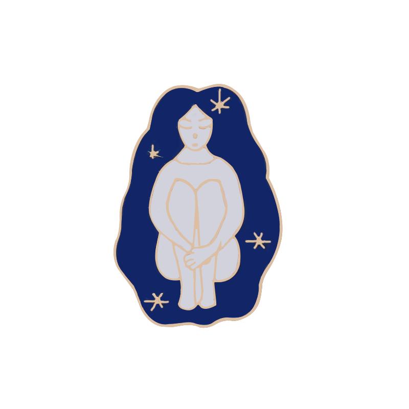 Cute Rainbow Blue Cloud Star Enamel Brooches Dream Girl Asteroids Lightning Lapel Pins Custom Weather Jacket Badge Jewelry Gifts