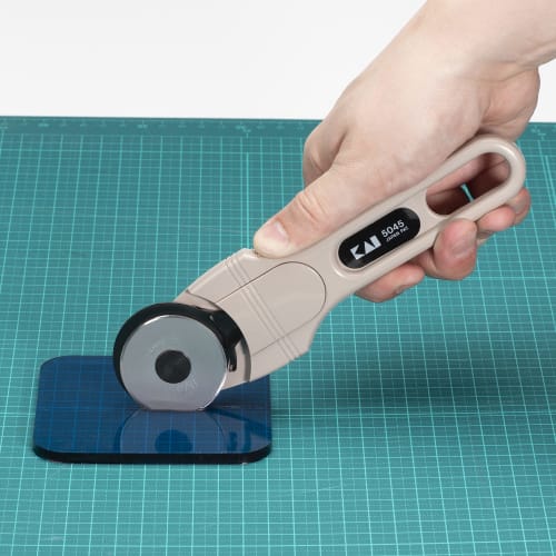 Kai Rotary Cutter, Round Blade, Rotating, Sharp, 45mm Diameter, Adjustable Cutting Depth, One-Touch Lever, Clean Cut, Suitable for Crafts, Sewing, DIY
