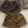 Autumn Winter Leopard Print Wide-Leg Lambswool Shorts - Warm and Slimming Casual Pants for Women